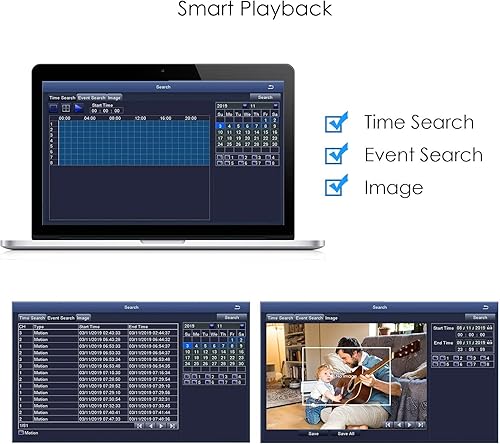 Vista 16 de ZOSI H.265+ 1080P FHD 16 canales DVR para sistema de cámaras de seguridad para el hogar con detección de vehículos humanos AI, híbrido 4 en 1