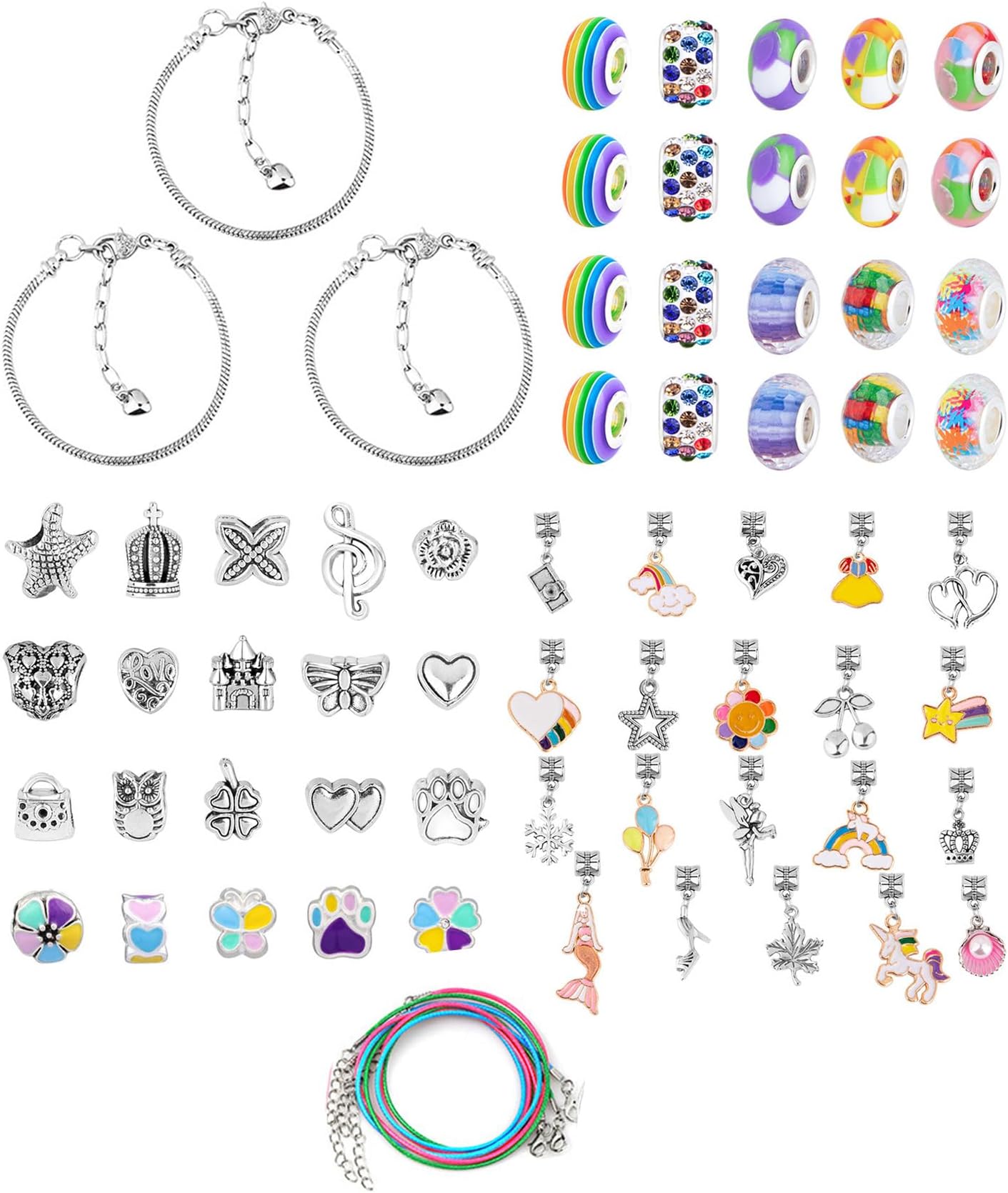 Jewellery for Girls and Kids Charm Bracelet Making Kit for Girls DIY Unicorn Bracelet for Girls Candy Colors Bracelet Jewelry Making Kit for Girls Birthday Gift for Girls