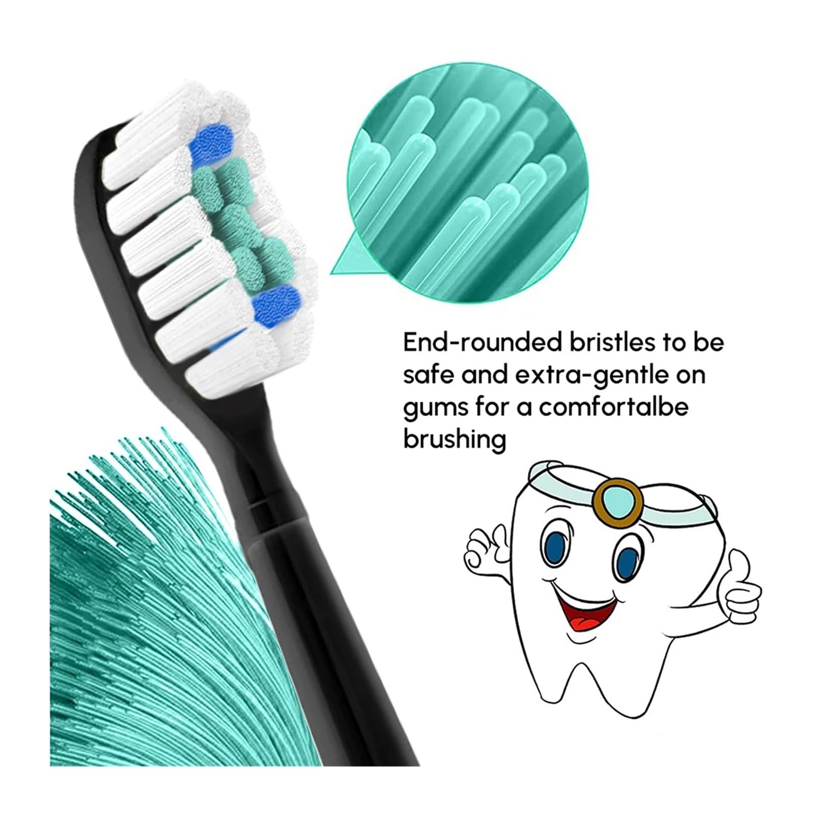eufeifeiegds Cabezales de repuesto for cepillo de dientes compatibles con cabezales de cepillo eléctrico Clean Refill for Hx6920 4100 2 Series(White-20 Pcs)
