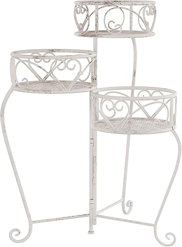 Miniatura 4 de Pure Garden - Soporte de hierro forjado para interiores o exteriores, diseño redondo de metal, accesorios decorativos para exhibición de plantas en