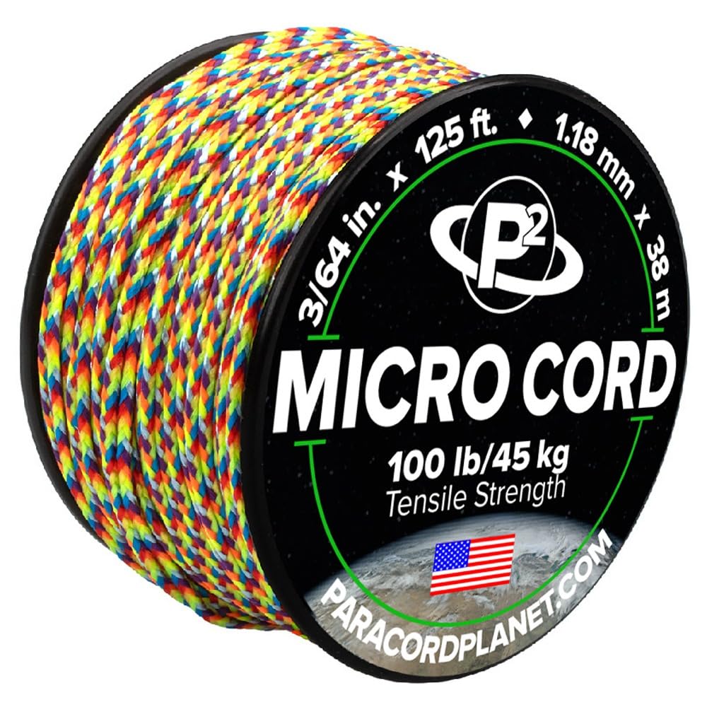 Paracord Planet Micro Paracord – Thin Braided Cord for Crafting, Fishing, and DIY Projects in 38m Spools – Trippin — image 1