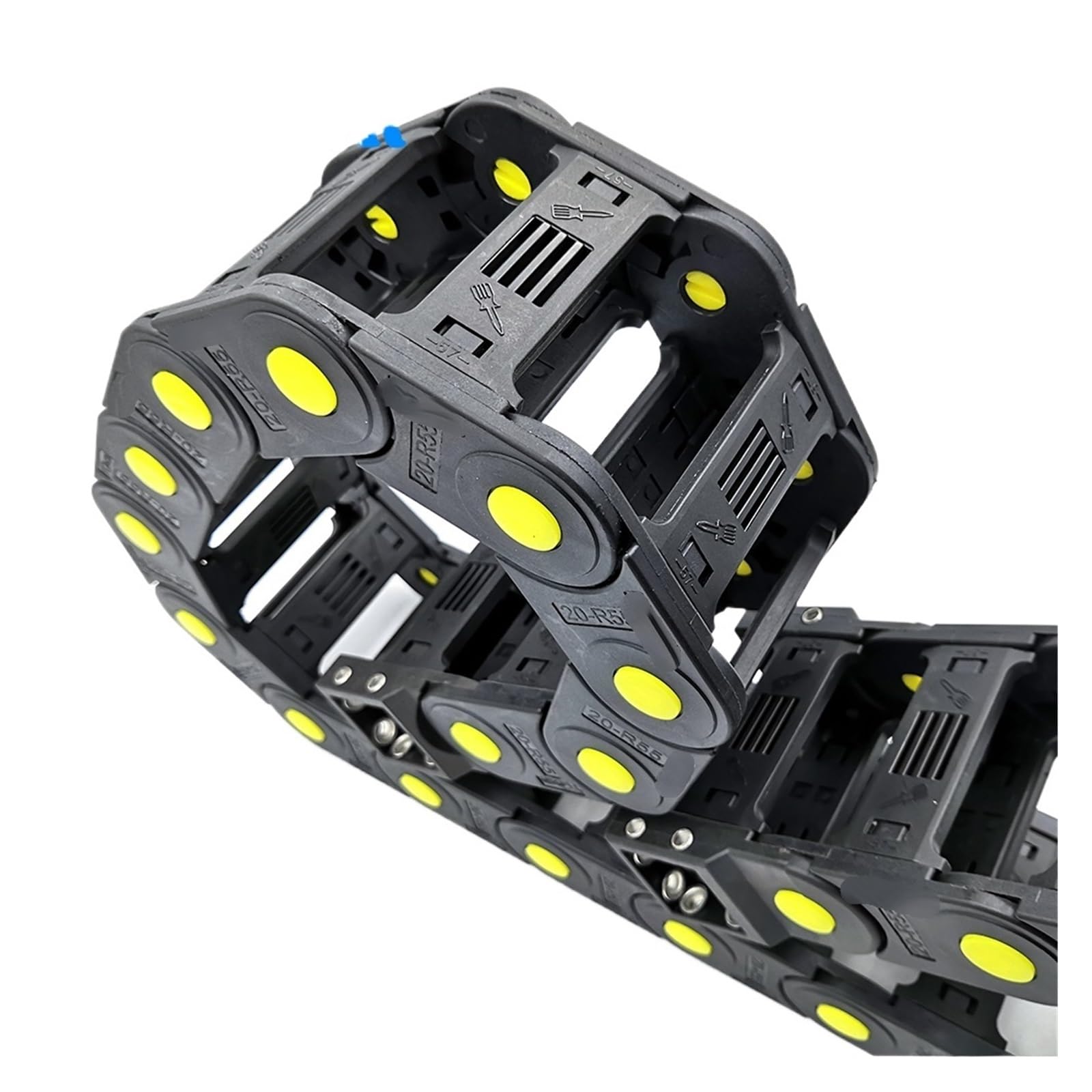 Łańcuch do przeciągania kabla, 1 m, 20 x 103 mm, łańcuch transmisyjny, uchwyt na przewód, linka holownicza ze złączami końcowymi do obrabiarek CNC (R125)