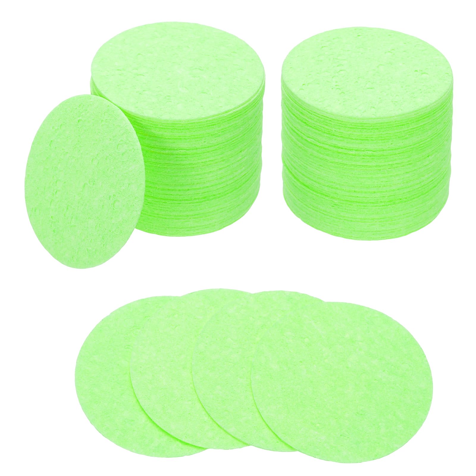Éponge visage ronde compressée verte lot de 100 compact et doux - 14