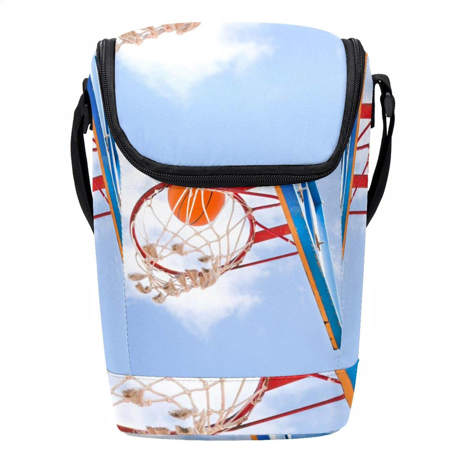 Lonchera de baloncesto con cremallera bolsas de almacenamiento portátil