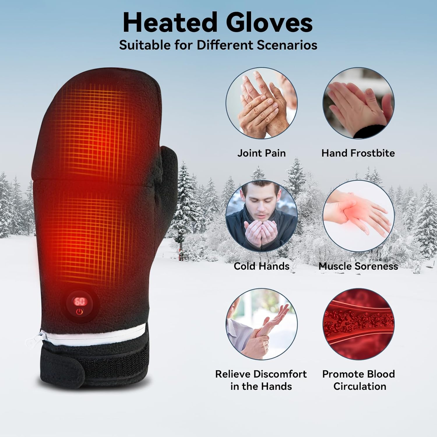KkaFFe Heated Gloves temperature controls