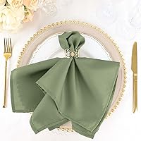 Efavormart 100 Pack 17x17 Eucalyptus Dusty Sage Cloth Napkins - Washable Stain-Resistant Polyester Dinner Napkins for Weddings Parties Banquets