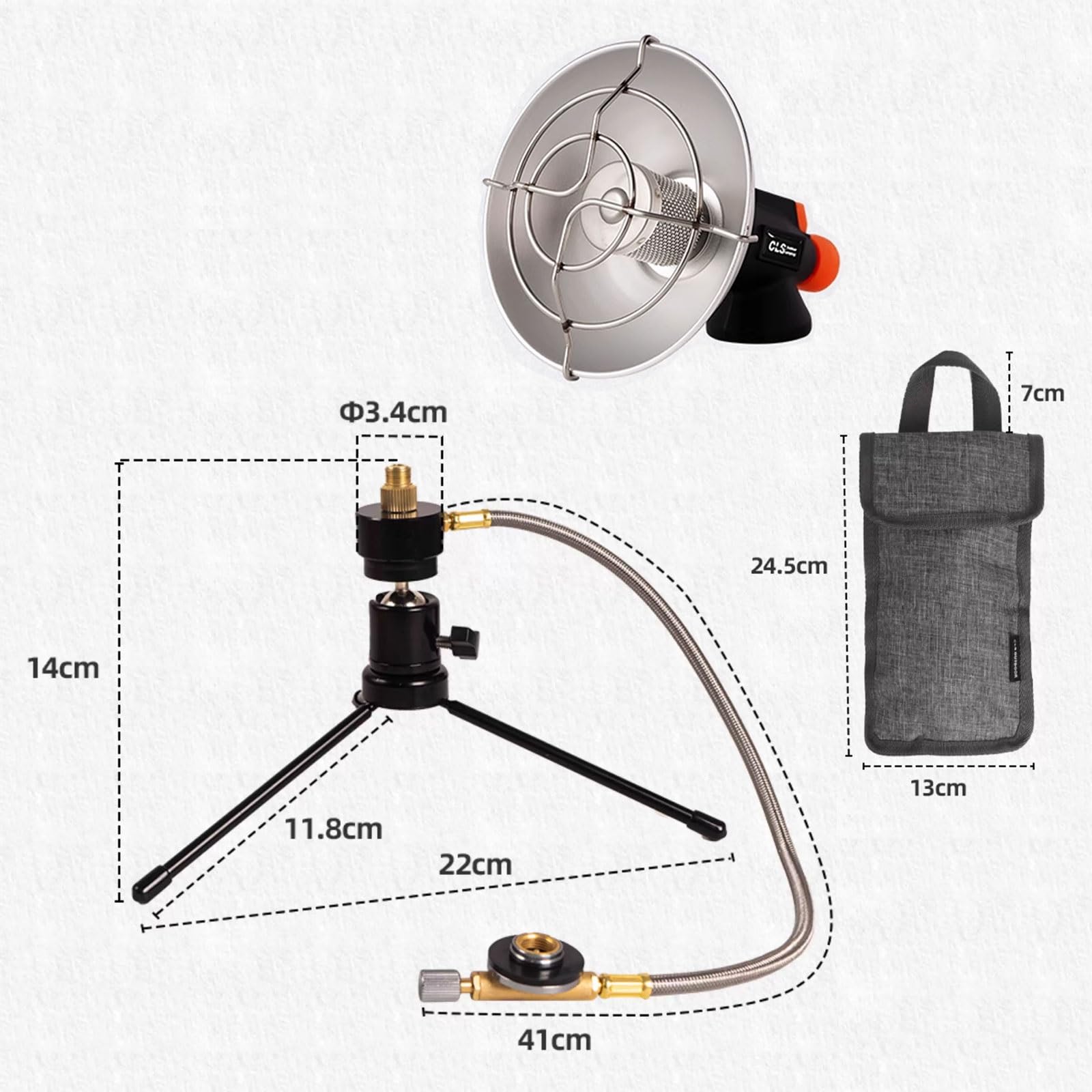 Riscaldatore A Gas Riscaldamento Da Campeggio Portatile Base Universale Girevole A 360° Livello Di Calore Regolabile Non Necessita Di Alimentazione Elettrica
