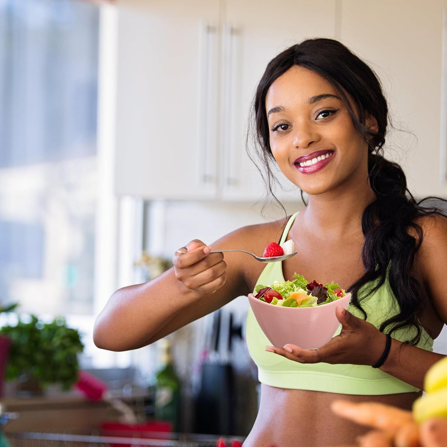 Ingot-shaped Ceramic Noodle and Soup Bowls, Small Pink 2pcs Set, Household Kitchen Salad and Rice Serving Tableware for Home Dining