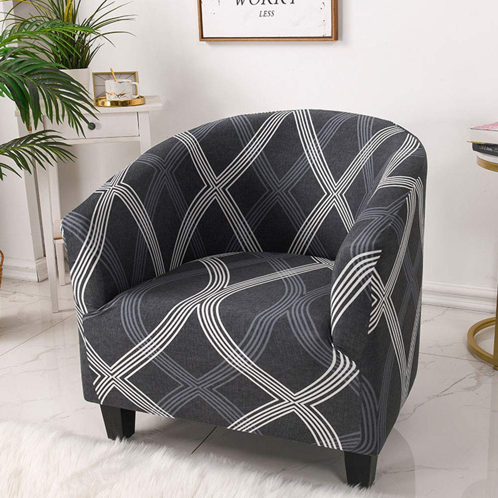 camouflage net Tub Chair Cover for Armchairs Stretch Chair Sofa Slipcover Removable Couch Cover Slipcover Couch Protector for Dining Living Room Office Universal Armchair (Dark Grey)