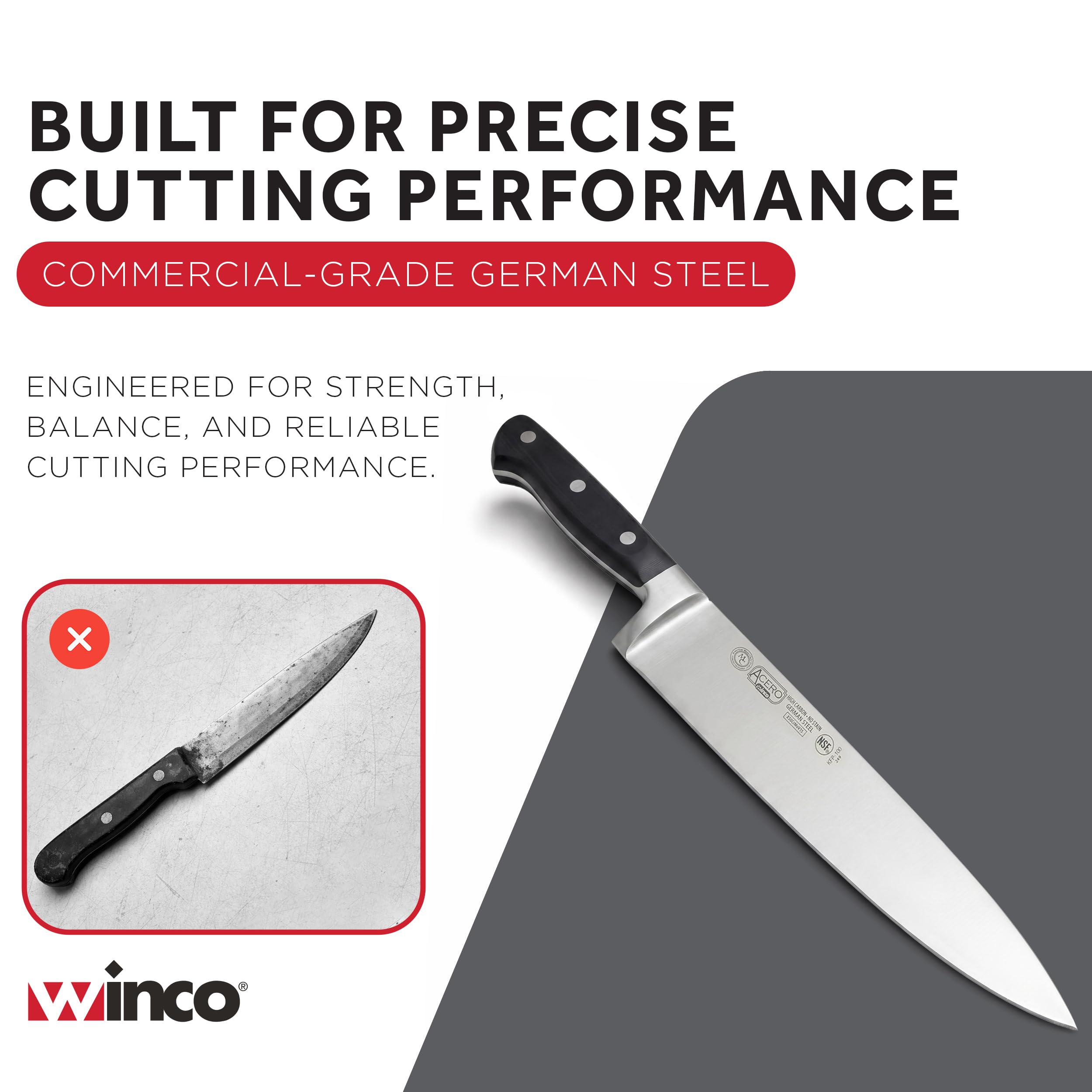 Winco Acero cutlery, Stainless Steel, 10-Inch — Amazon image 7