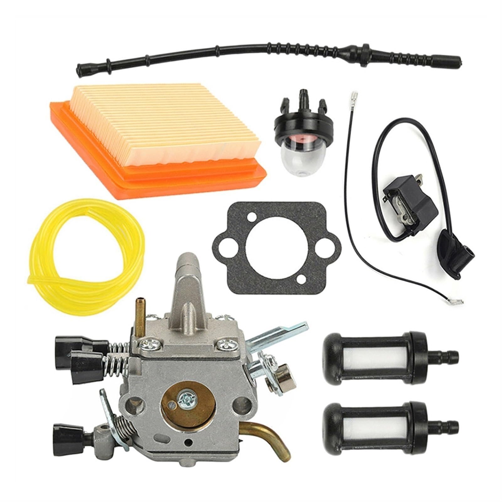 Kit de carburador Carburador filtro de combustible y aire bobina encendido recortadora desbrozadora para Stihl FS120 FS200 FS250 FS300 FS350 41341200603 41344001301