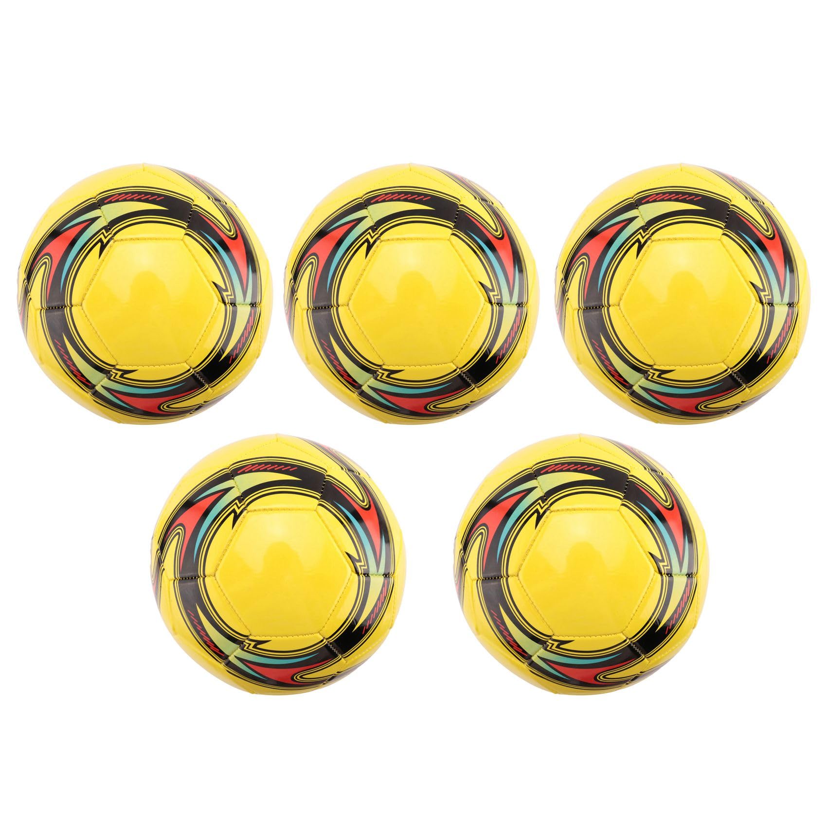 Pallone da calcio in pelle, misura 5, antiscivolo, per interni ed esterni, 5 pezzi