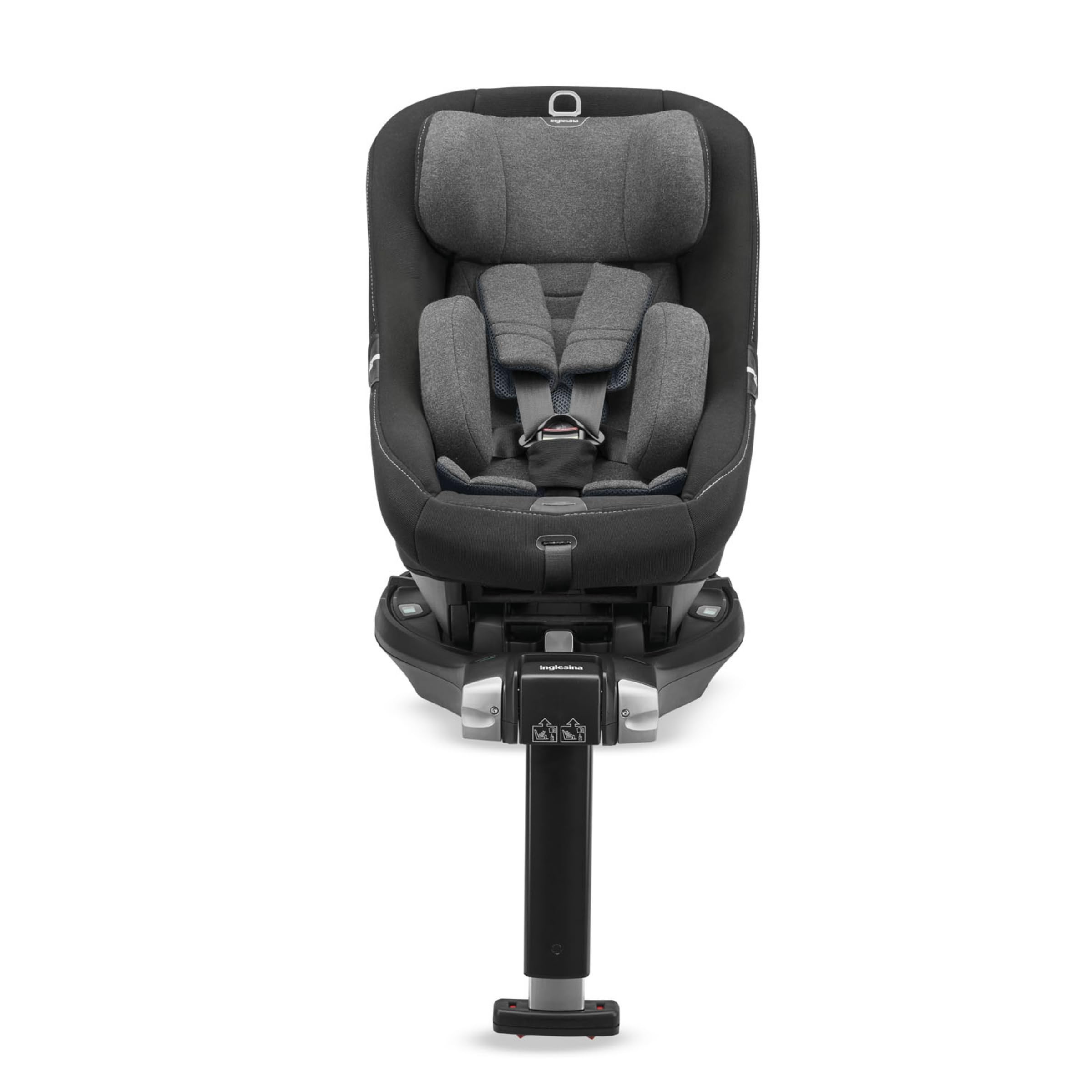 Inglesina Cartesio i-Size Seggiolino Auto, Isofix, per Bambini da 3 a 12 Anni circa, dai 100 ai 150 cm, Vulcan Black