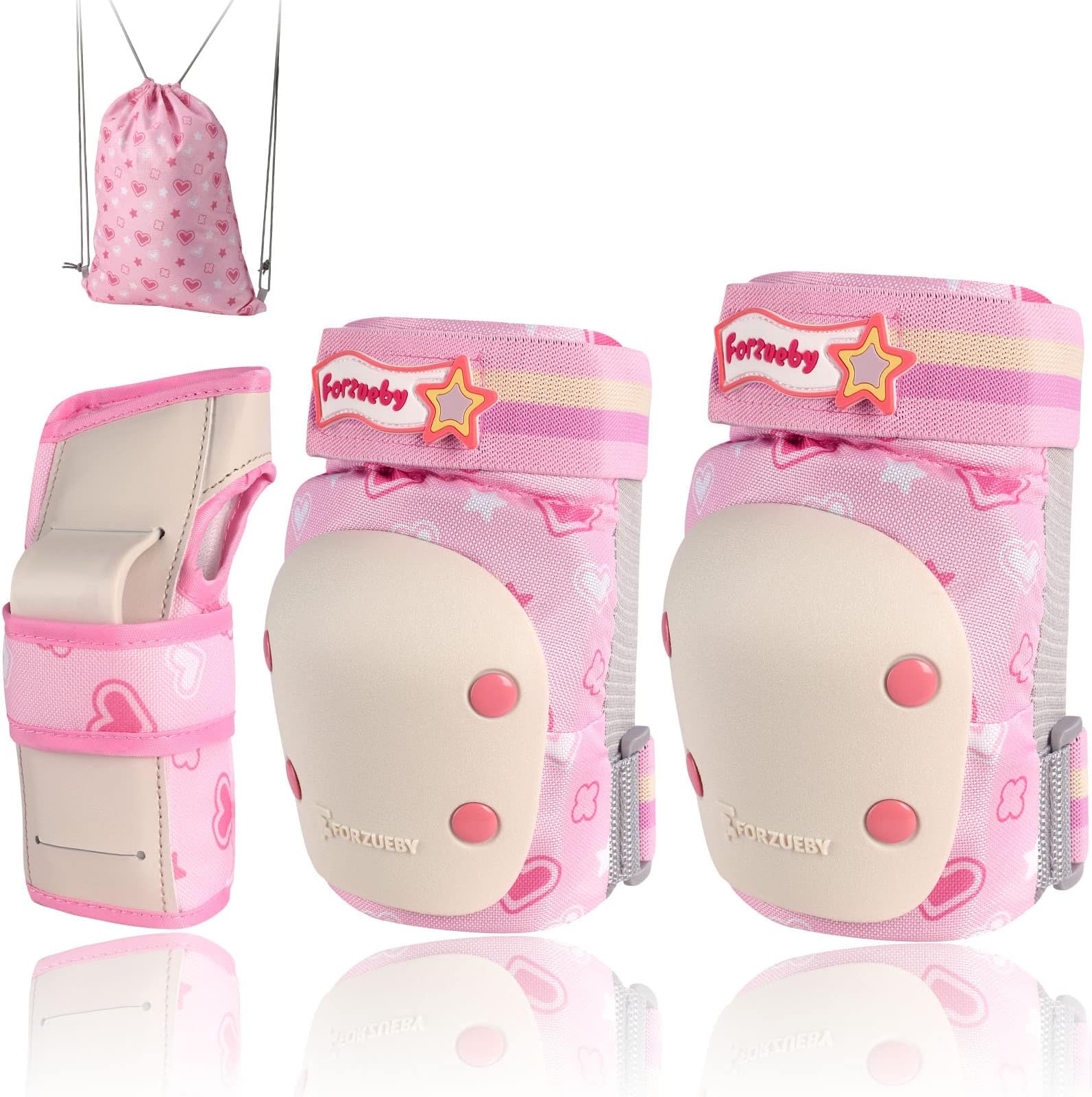 الكبار/الأطفال منصات الركبة وسادات الكوع واقيات المعصم 6 في 1 مجموعة معدات واقية للتزلج على الجليد سكوتر مضمنة BMX إلخ.