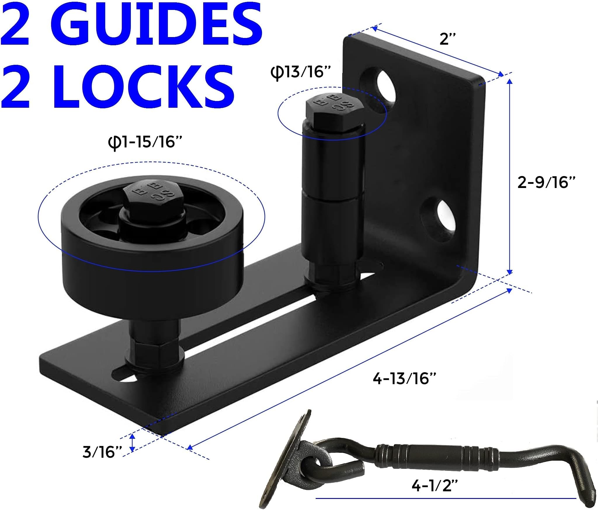 2X Sliding Barn Door Floor Guide Barn Door Guide Lock Barn Door Floor Track Barn Door Guides Floor Mount Barn Door Bottom Guide Sliding Door Guide Floor Door Guide Roller Wall Stay Hardware Adjustable