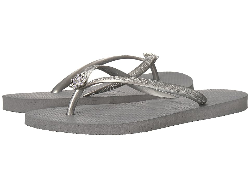

Havaianas Slim Crystal Poem Flip Flops (Steel Grey) Women's Sandals