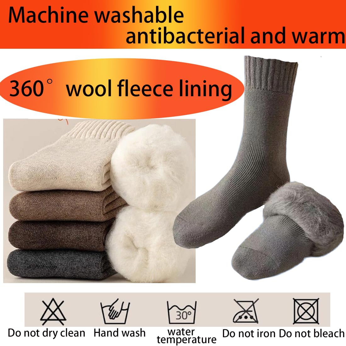 Calcetines cálidos para hombre, 14 pares grandes, invierno, mezcla de colores térmicos, lana para hombres, para senderismo, esquí, ocio, trabajo