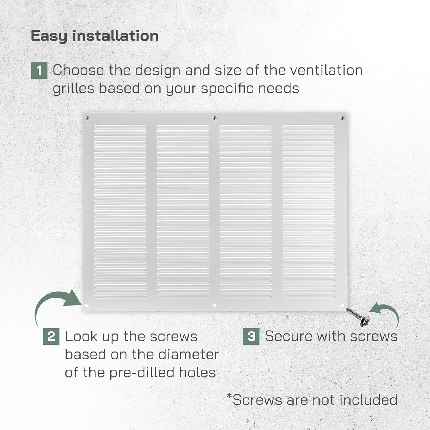 Vent Systems 400 x 300 mm / 16" x 12" Inch Vent Cover, White Galvanised Metal Vent Cover - Image 4