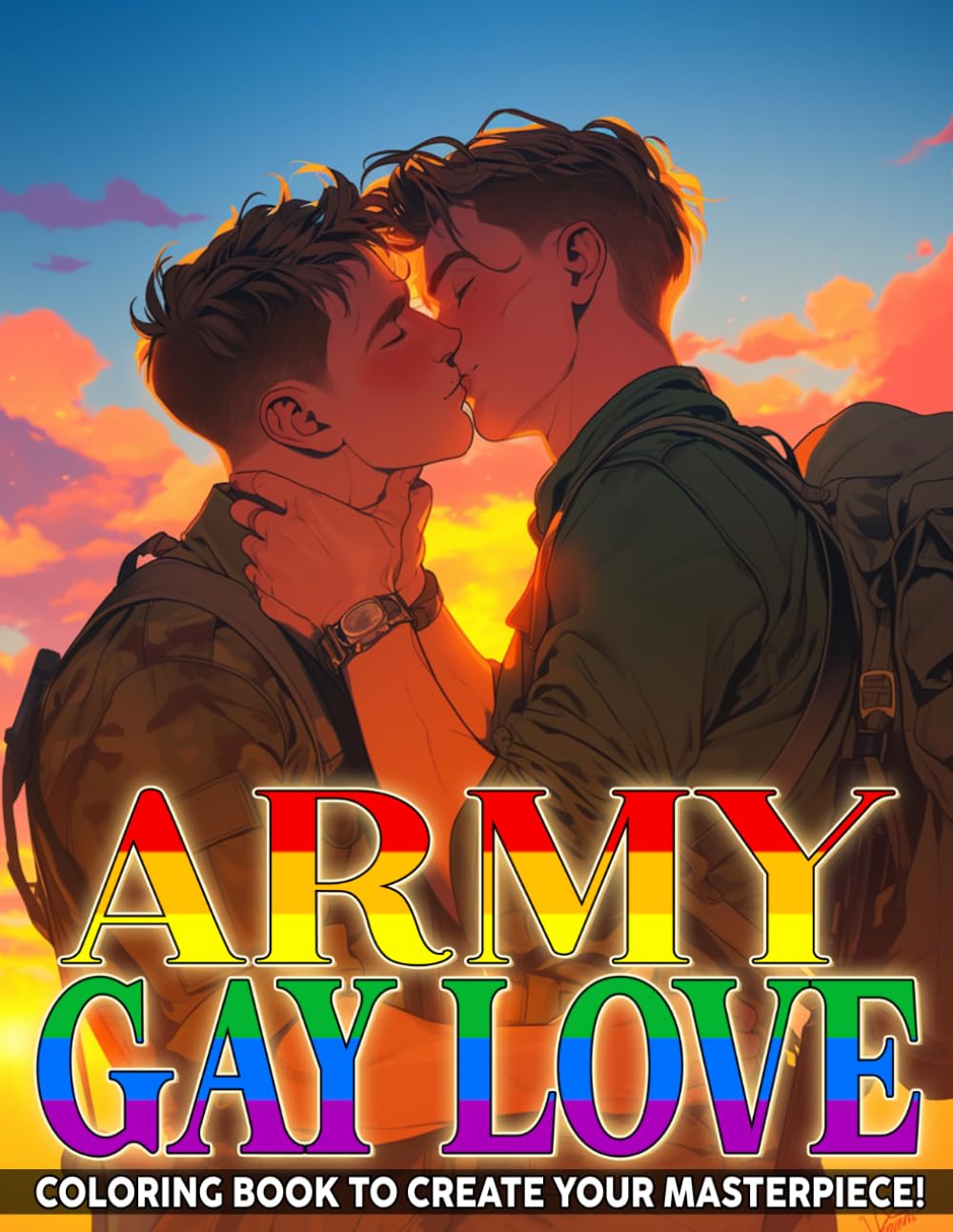 Army Gay Love Coloring Book: Honor and Devotion Coloring Book featuring Inspiring Military Love Stories and Bold Patriotic Heroes Portraits for Adults and Teens