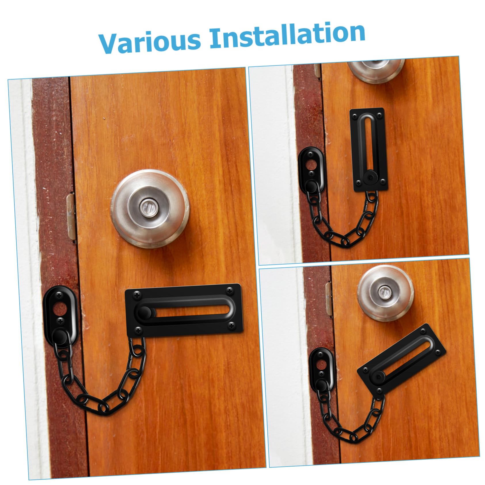 Cerradura de Cadena de Puerta de Acero Inoxidable, 4 Piezas