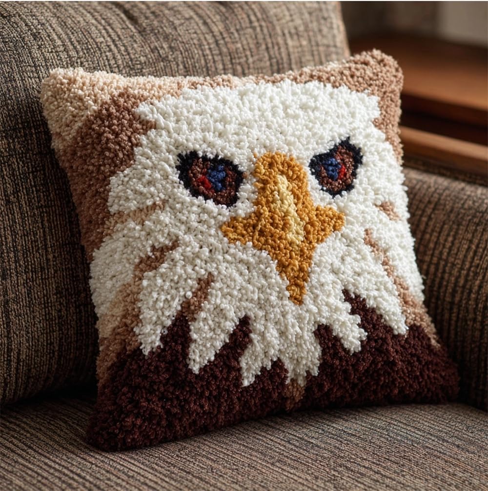Taxpy Latch Hook Pillow Kits Eagle 17X17In