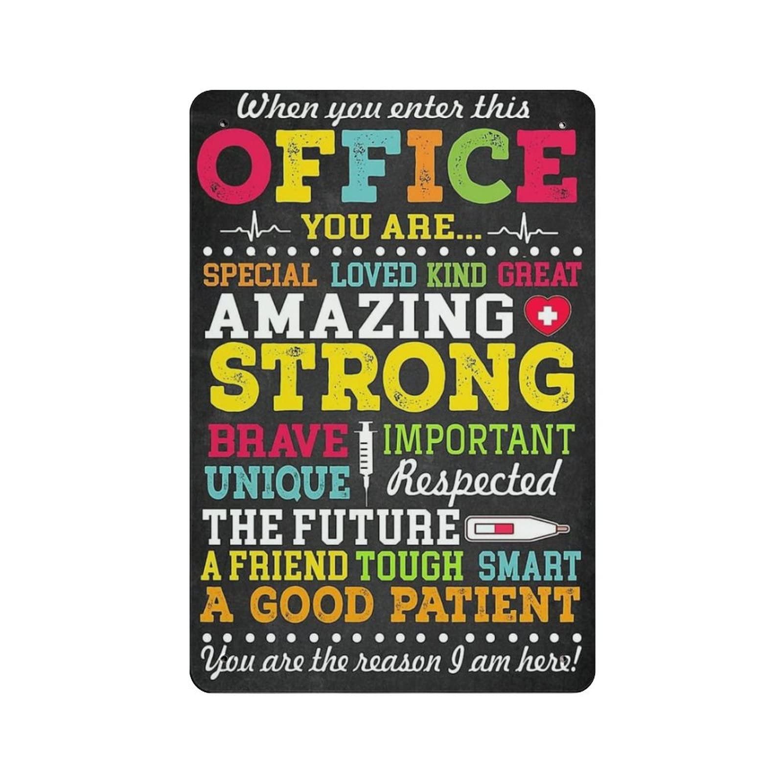 AOOEDM Nurse When You Enter This Office Vintage Metal Tin Sign for Home Coffee Shop Office Wall Art Metal Poster Garage Decor Man Cave Sign Inspirational Quote Wall Decor