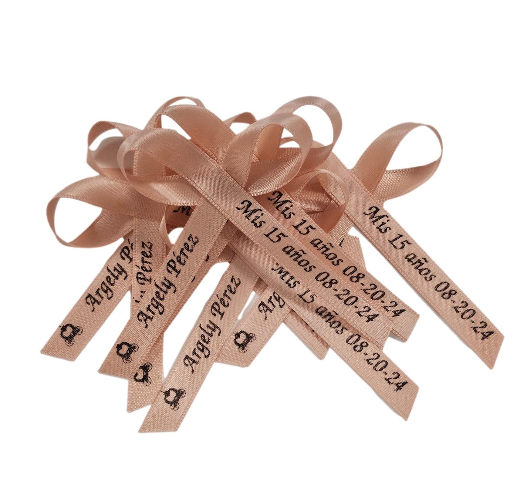 Personalized Ribbons for Bridal Shower Wedding Party Favors or Baby Birthday Bows Bapitsm Christening - Cut or Assembled Bows Custom Ribbon
