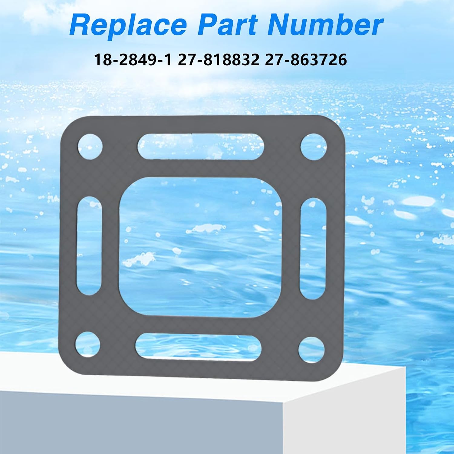 4 PCS Engine Exhaust Elbow Gaskets Exhaust Riser Gaskets Compatible with MerCruiser V6 & V8 Stern Drive Replace# 18-2849-1 27-818832 27-863726