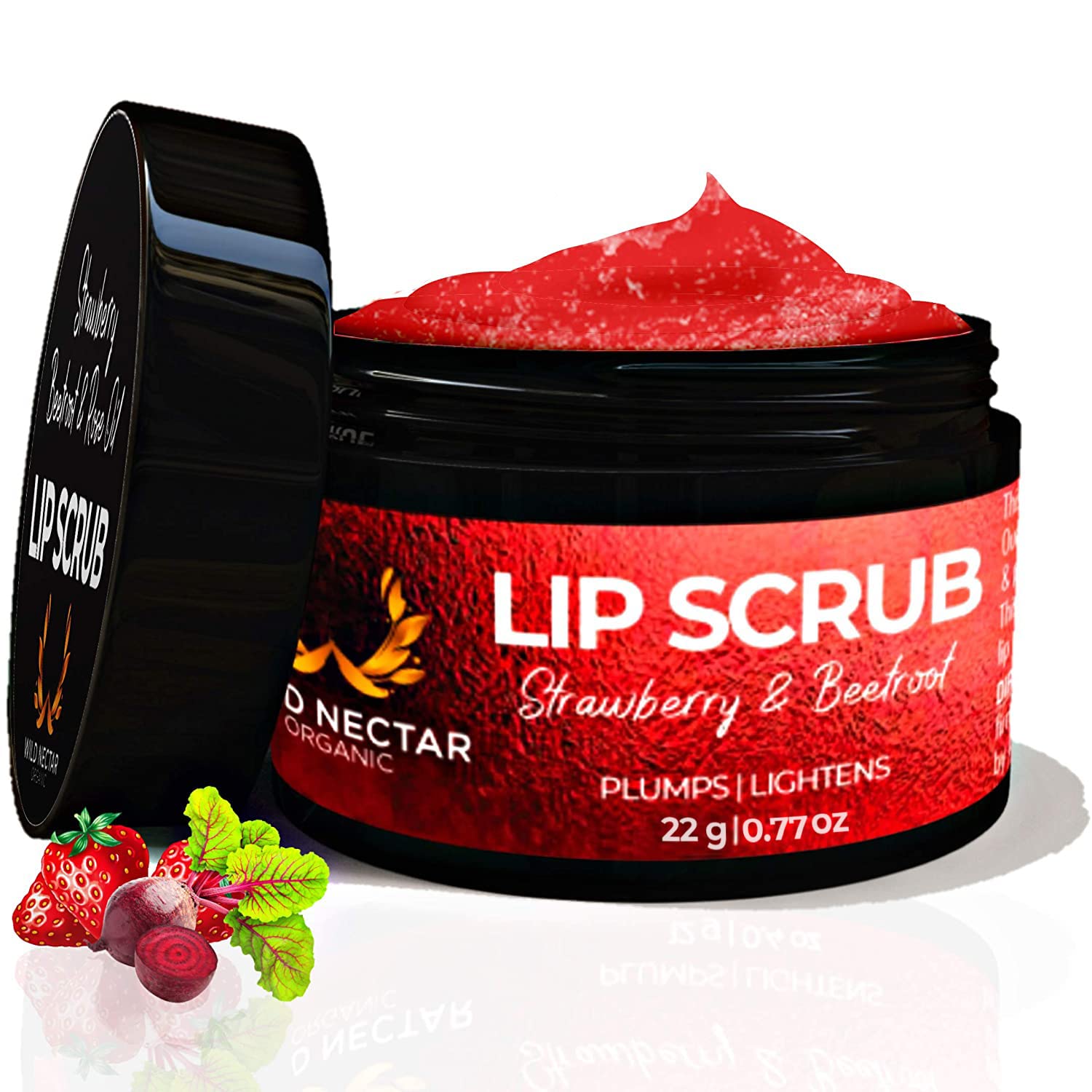 Wild Nectar Organic Lip Scrub Balm for Lightening & Plumping (22 GM