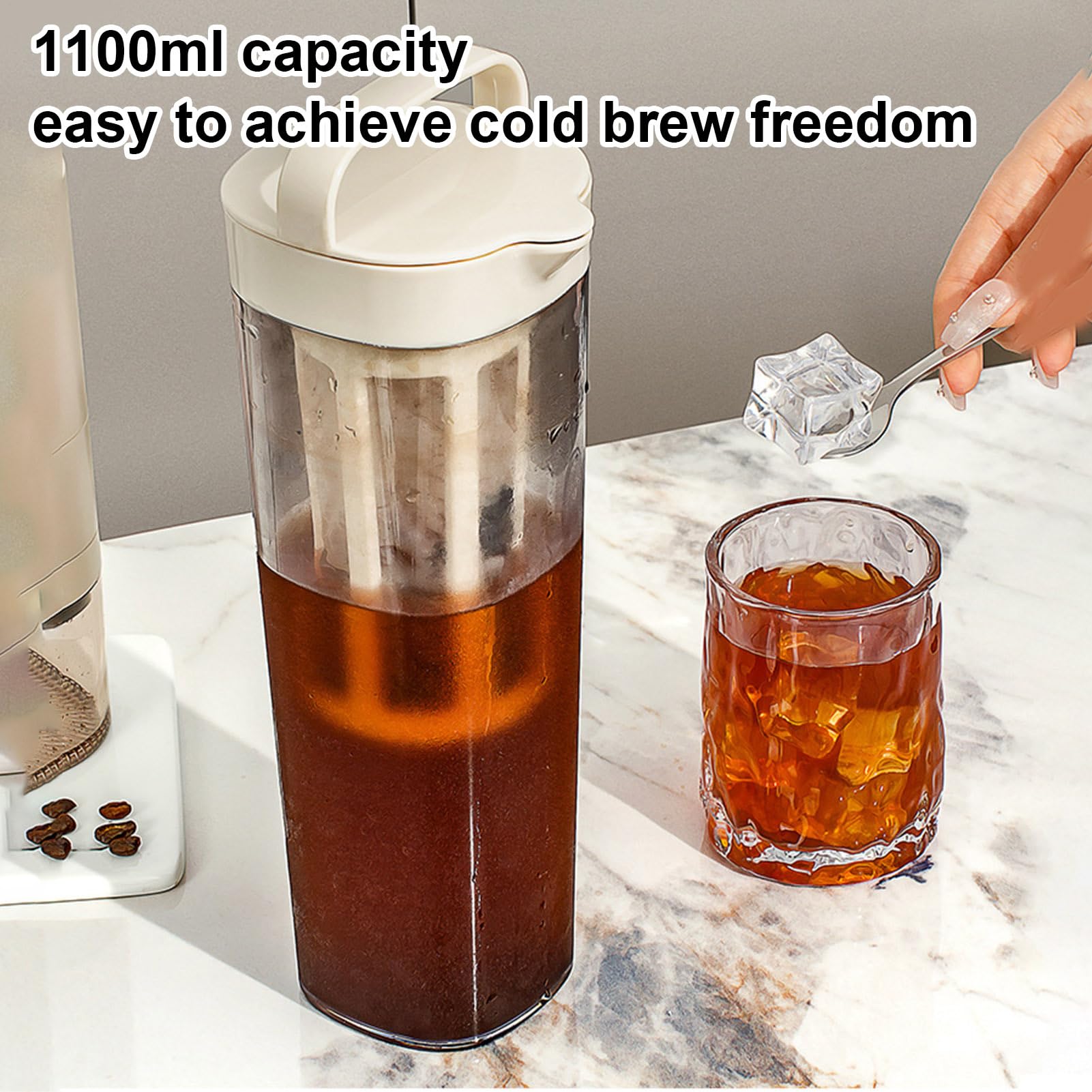 Générique Cold Brew Coffee Maker Acier Inoxydable Filtre 350 Mailles Thé Glacé