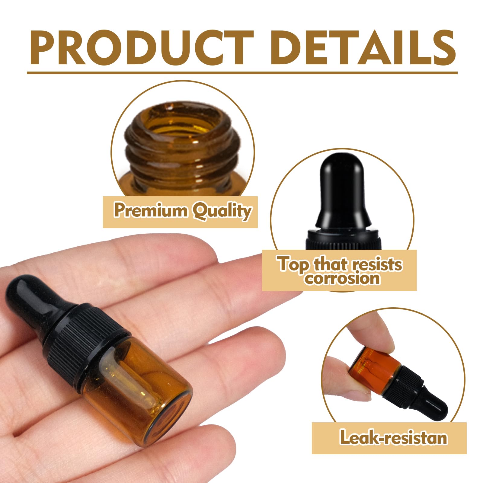 220 mini frascos cuentagotas de vidrio con cuentagotas para muestras, mini frascos de muestra transparentes pequeños con tapa para viajes, aceites esenciales cosméticos, perfume y muestra líquida