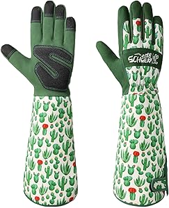 Schwer Gardening Gloves for Women, Rose Pruning Gloves with Forearm Protection, Breathable and Comfortable Long Garden Glove with Touch Screen for Yard & Outdoor Work (Medium 1 Pair)