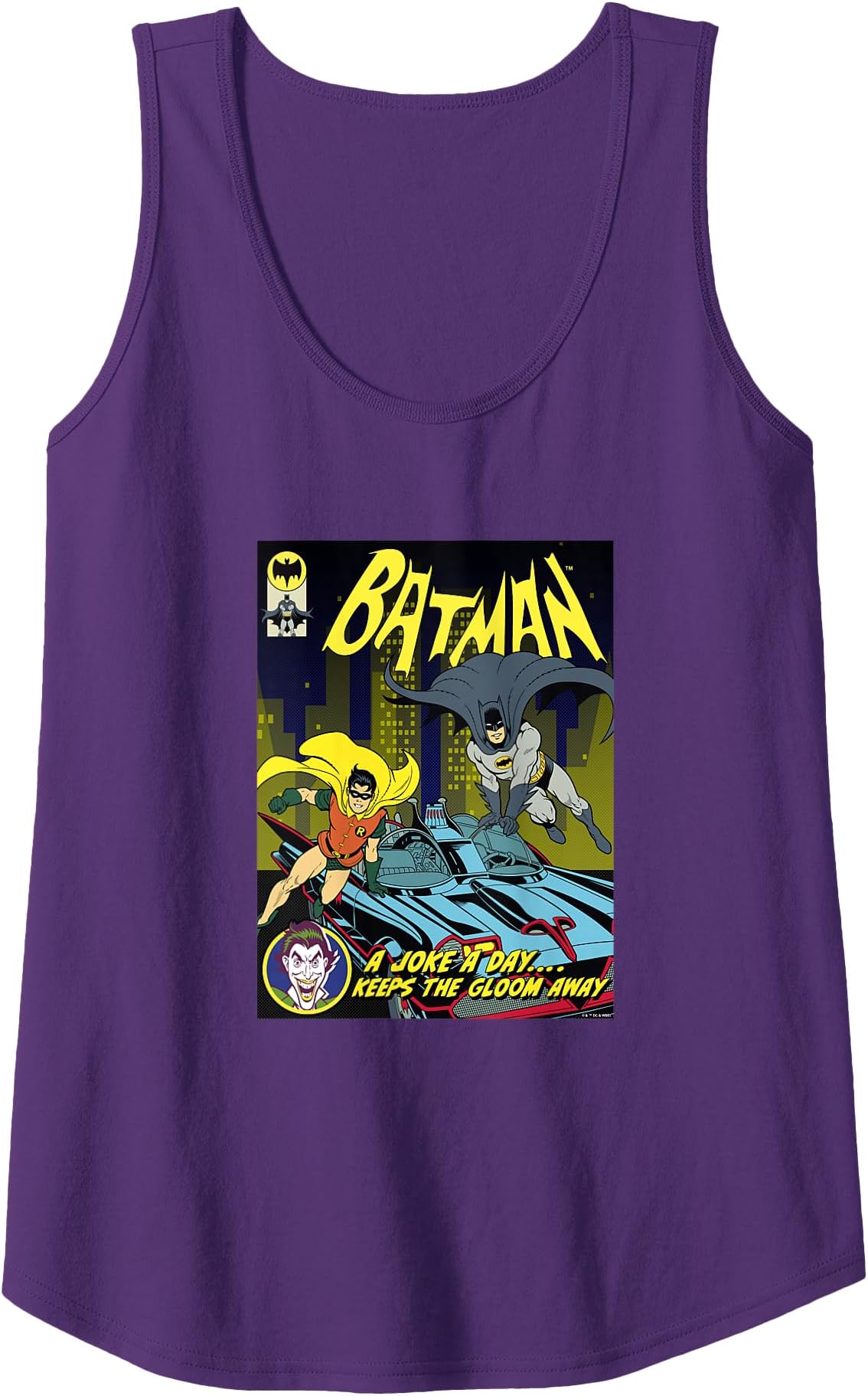 Vintage 60's Batman & Robin Batmobile Comic Cover Tank Top