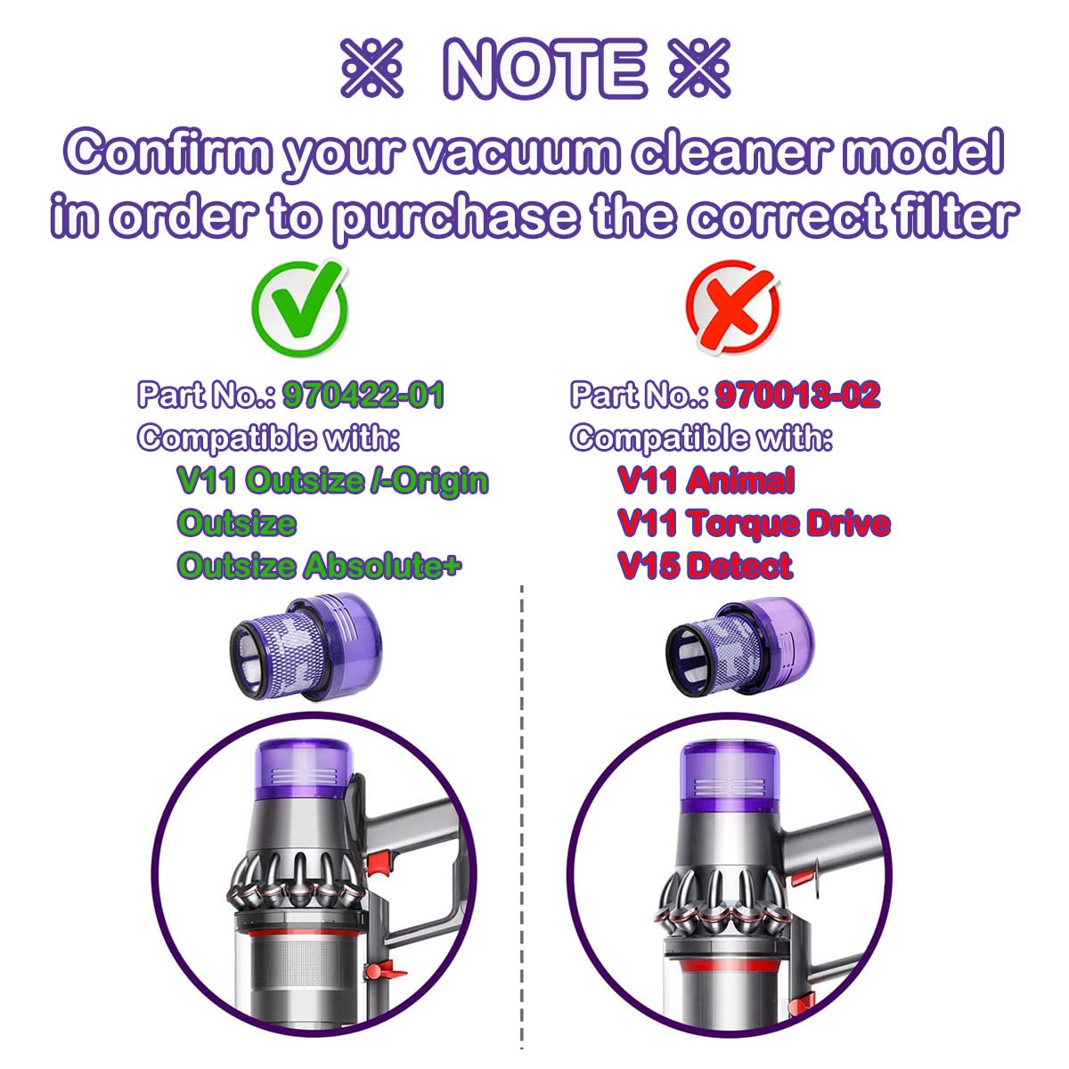 Amazon.com - Replacement Filter Compatible with Dyson V11 Outsize