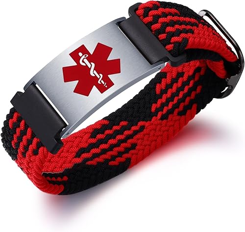 Miniatura 39 de Pulseras deportivas personalizadas de alerta médica para mujeres y hombres – Pulseras de identificación médica personalizadas con grabado gratuito
