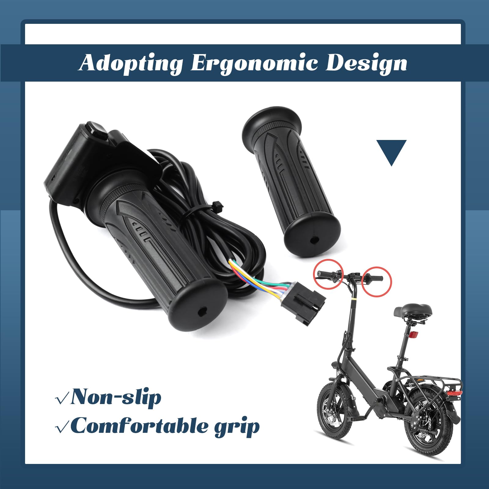 KH-DX Poignée d'accélérateur de rechange pour vélo électrique Jetson Bolt Pro Jetson JX10 Atlas Ancheer Dyu D3F D2F C3 C4, avec écran LCD de tension et bouton régulateur de vitesse 36 V