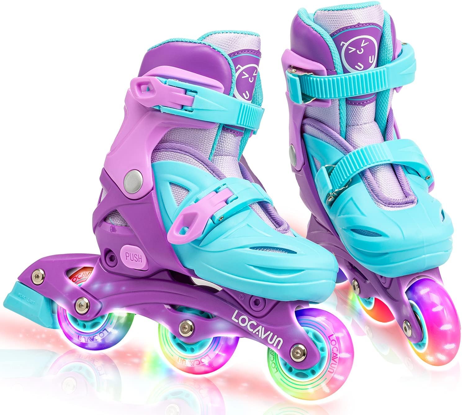 inline skates for girls and kids, roller skates blades with 4 size adjustable light up wheels for kids girls beginner ages 4-8 5-8 6-12 8-12 indoor outdoor?large - (us 4y-7y)