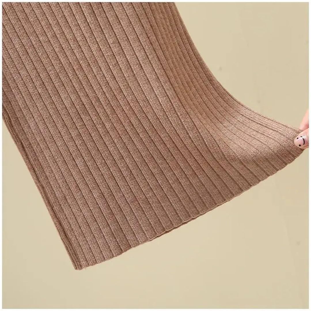 Pantaloni da donna a gamba larga lavorati a maglia stile invernale a goccia allentati dritti lunghi pantaloni a vita alta pantaloni in lana tinta unita