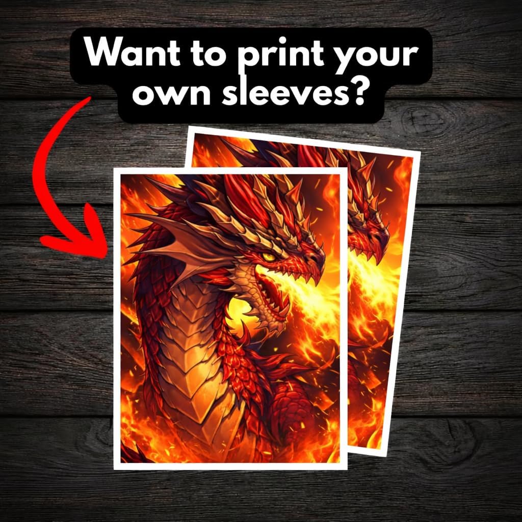 Custom Standard Border Card Sleeves for Trading Card Games, Personalized Full-Color Print Design, Compatible with Magic The Gathering – MTG, TCG, OCG (Standard)
