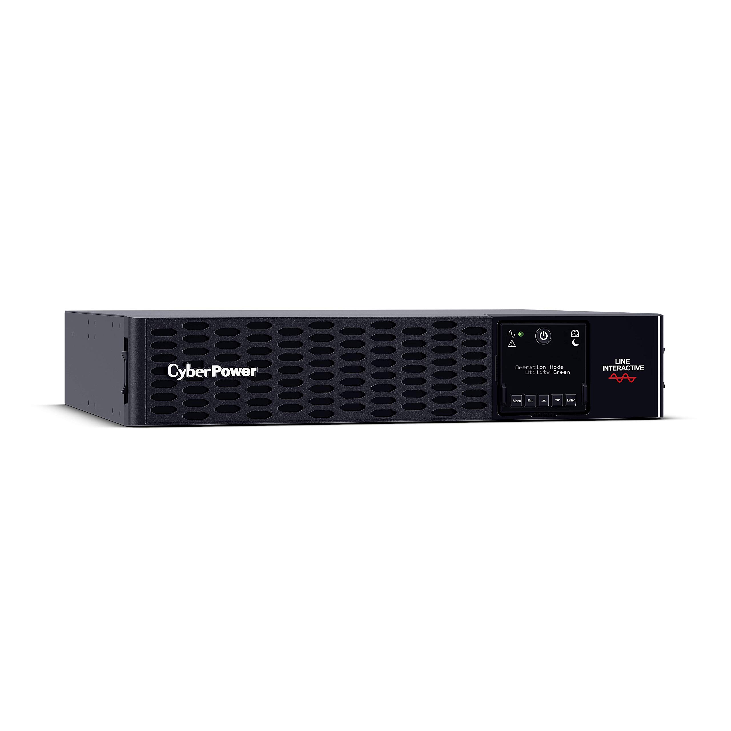 CyberPower PR2200RTXL2UN Smart App Sinewave UPS System, 2200VA/2200W, 8 Outlets, 2U Rack/Tower, RMCA