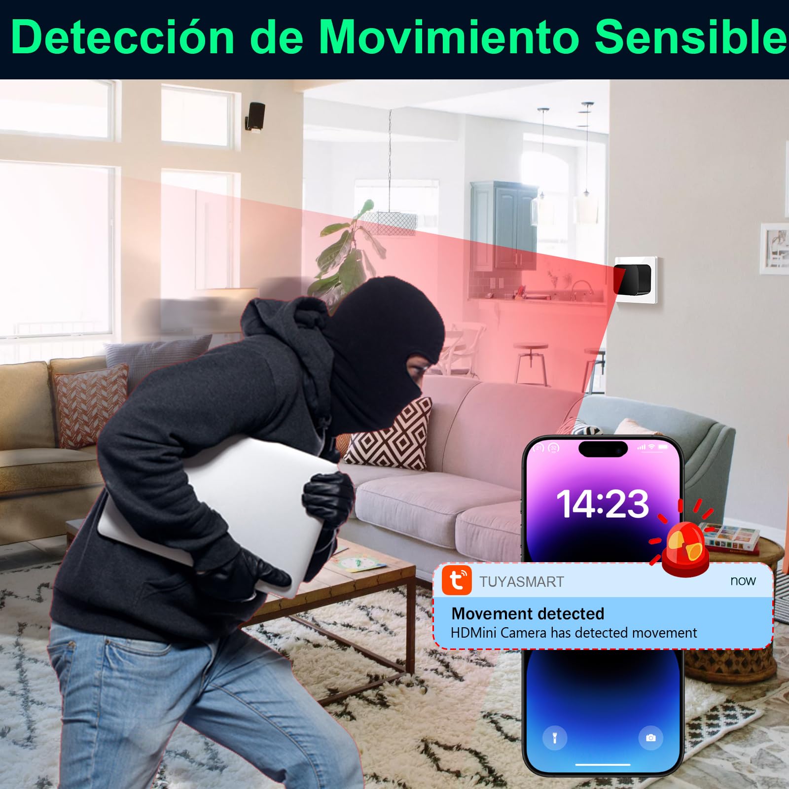 CYI Cargador USB con Cámara Oculta 1080P, Mini Cámara Espía Oculta WiFi 5G/2.4G, Camaras Espias Camufladas con Detección de Movimiento y Almacenamiento en la Nube para Uso en hogares, oficinas, etc.