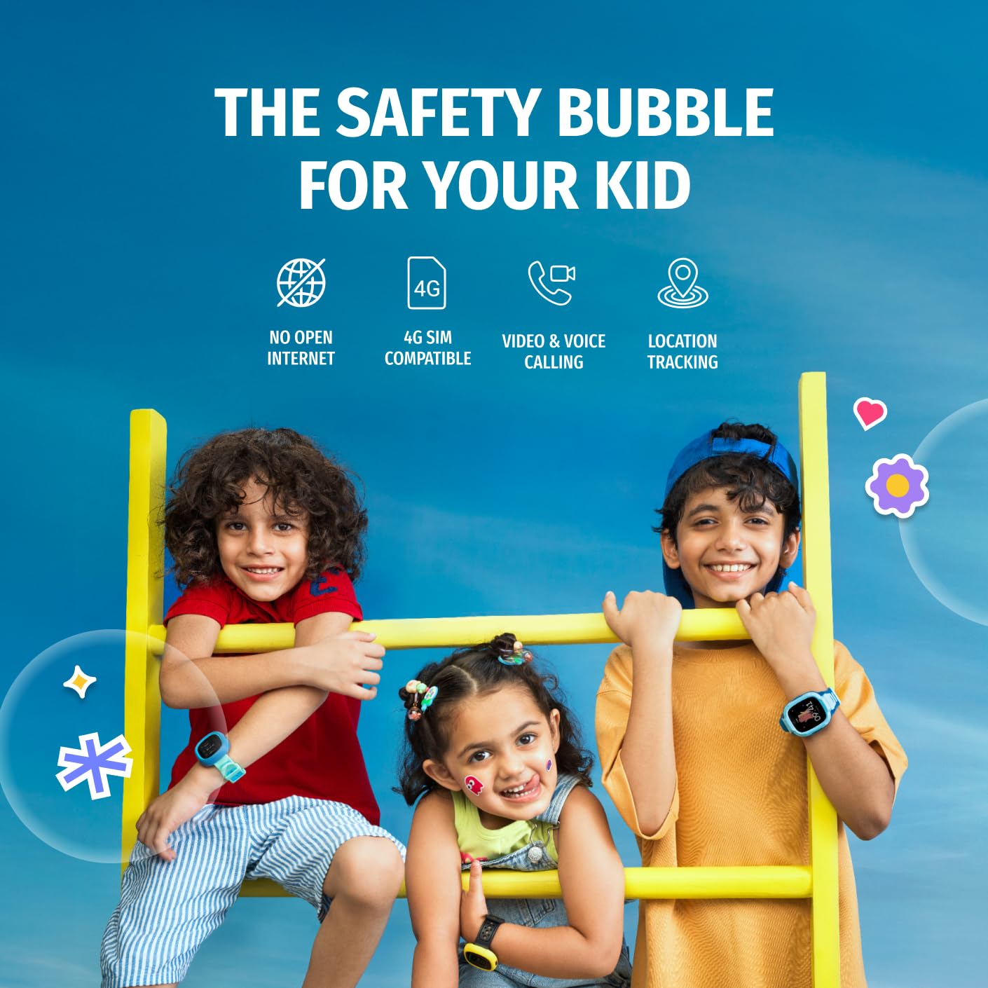 Noise Junior Explorer 2 Smart Watch for Kids with 4G SIM Compatible, 2-Way Video & Voice Calling, Geofencing, Real Time Location Monitoring via Maps, IP68, SOS Emergency Alerts (Power Pixel) — Amazon image 2