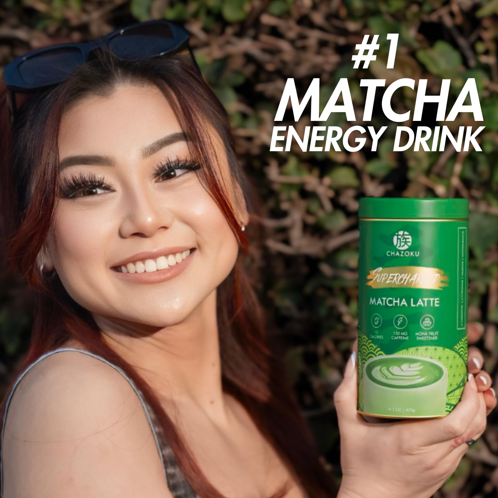 Chazoku Supercharged Matcha Latte - Ceremonial Grade Matcha Powder - Instant Premium Japanese Green Tea High-Caffeine Hi Caf — view 5