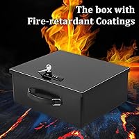 Vista 7 de Dalmbox Portable Metal Safe Box with Dual Combination and Key Lock - Fire Resistant Storage for Documents, Car, Home and Outside - X Large 13.2"x
