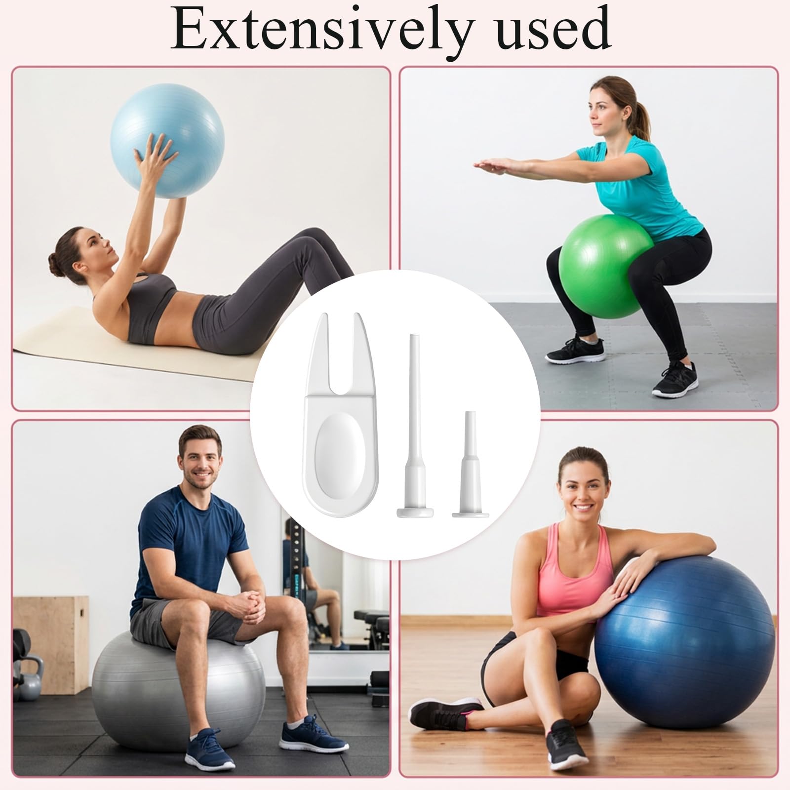 Tapones de bola de yoga, 20 tapones de aire con 2 herramientas de extracción, kit de repuesto de tapón de bola de ejercicio, bola de ejercicio, tapón de aire para pelotas de pilates, pelotas