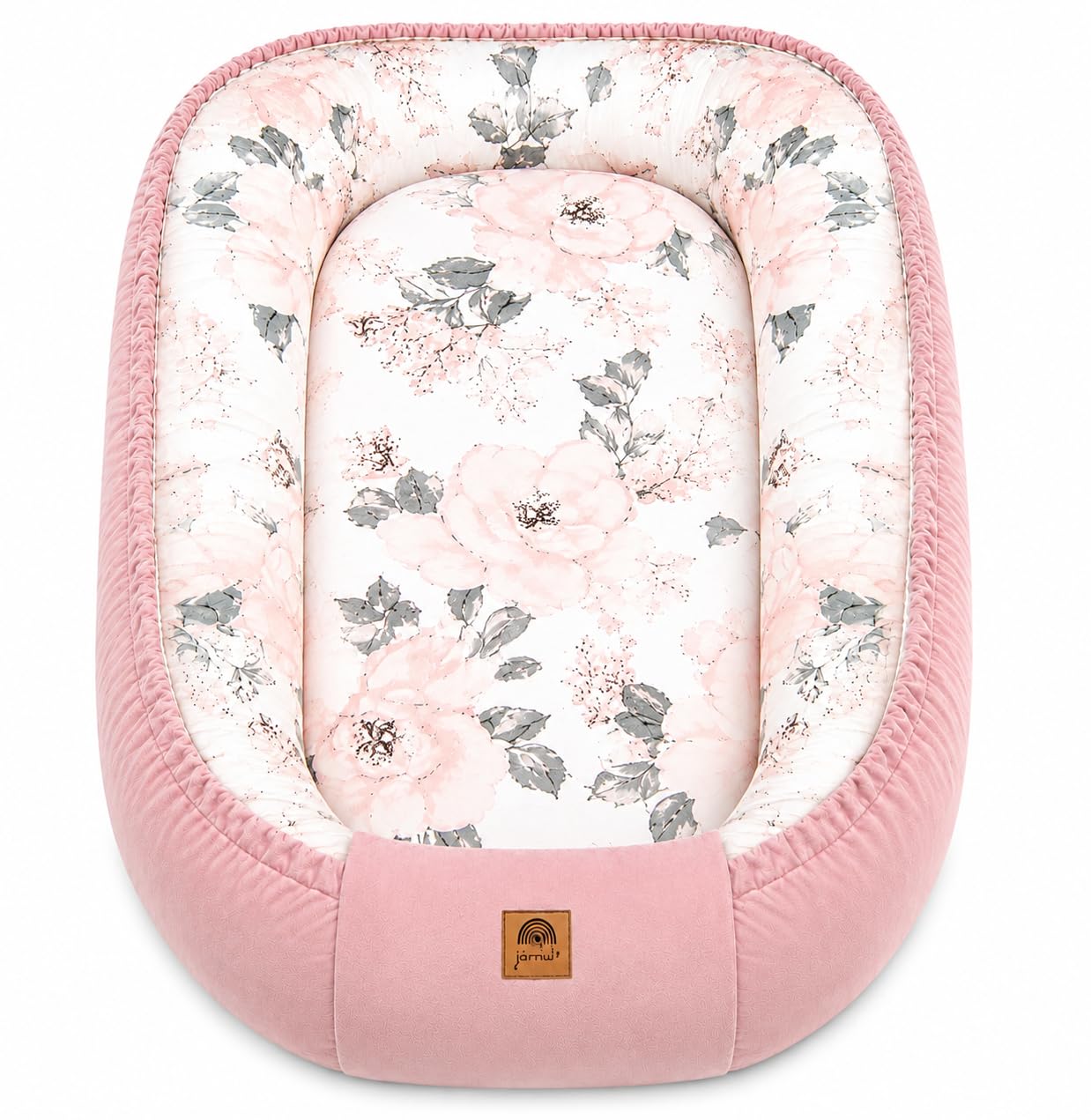 Pimko Terciopelo multifuncional para niños, reductor para cama de bebé, cuna de viaje, de algodón, 55 x 90 cm (rosa)