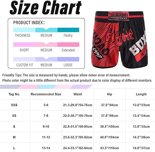 Miniatura 7 de Aiihoo Pantalones cortos de Muay Thai para niños, boxeo, kickboxing, artes marciales, artes marciales, entrenamiento de artes marciales, tronco de