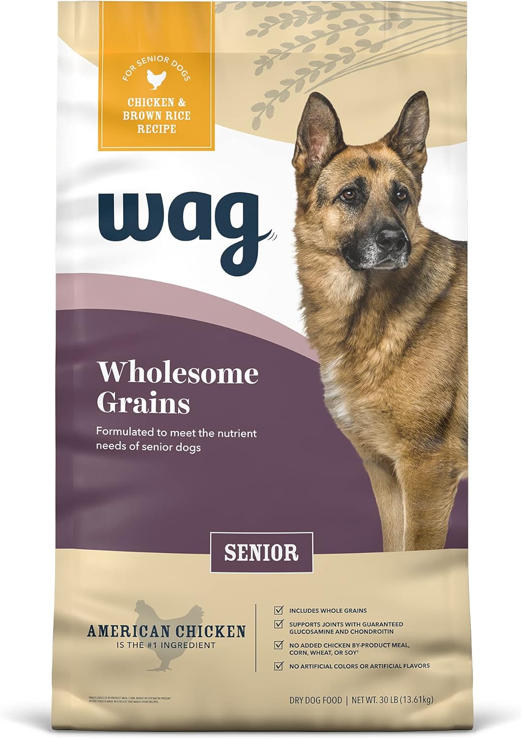 Amazon Brand Wag Wholesome Grains Senior Dry Dog Food