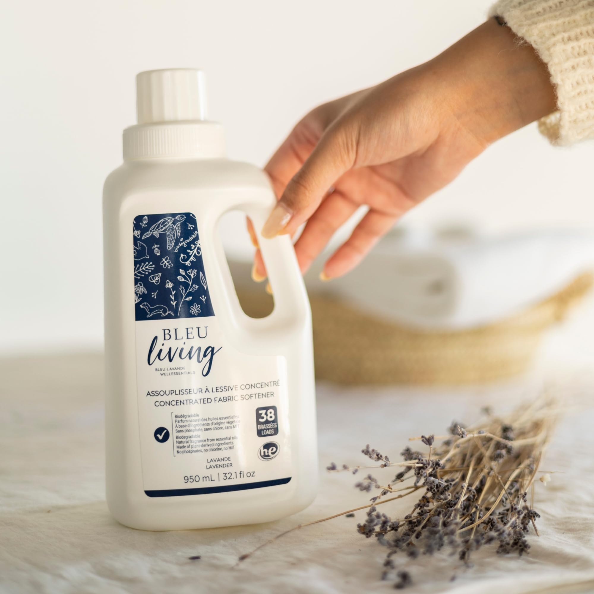 Paquete de 3 suavizantes de telas naturales - Suavizante líquido concentrado de lavanda - Biodegradable, ecológico, hipoalergénico - Sin cloruro y fosfatos - Aromaterapia - (38 3