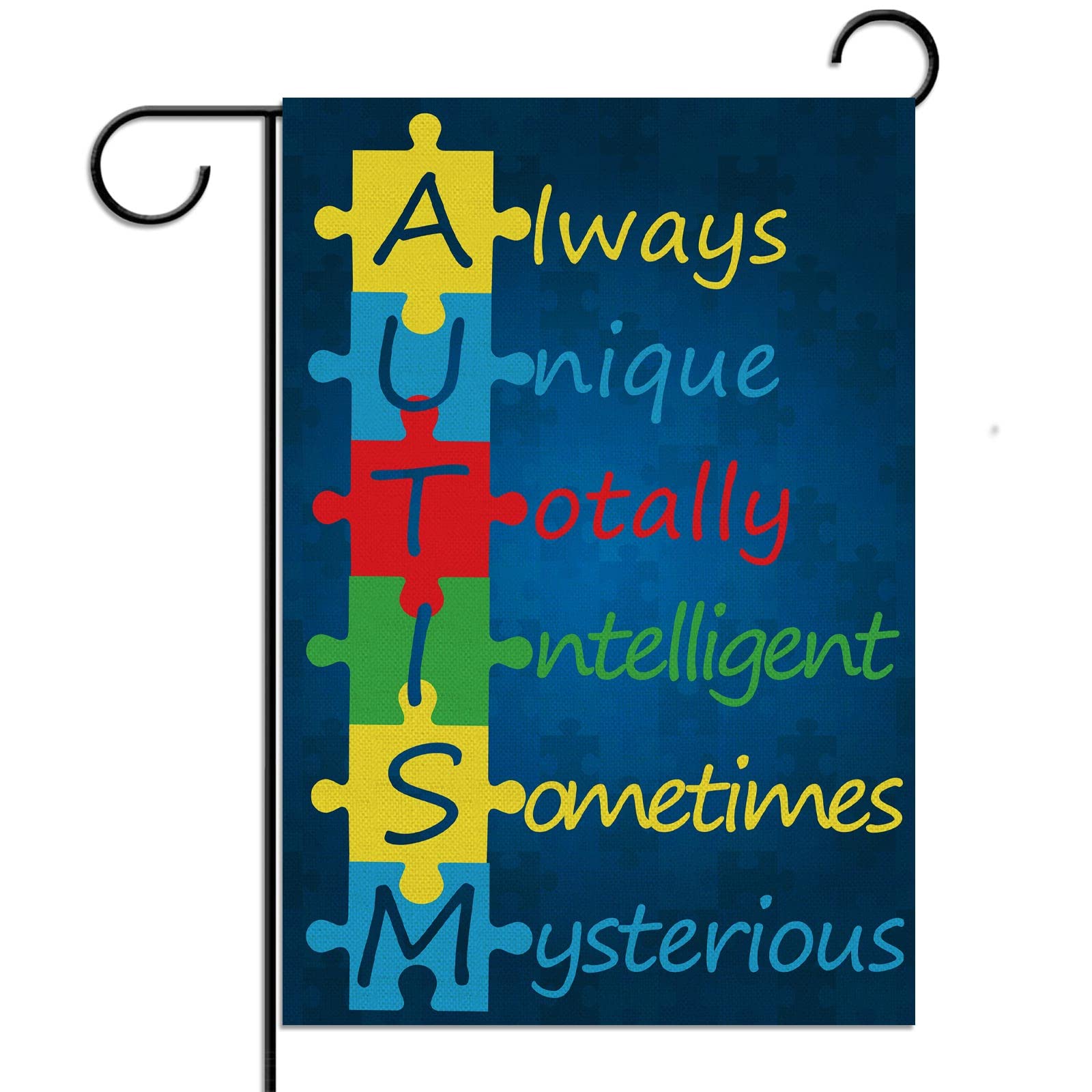 Autismus-Bewusstseins-Gartenflagge Mit Puzzleteil-Motiv – Doppelseitig & Wasserfest Für Garten, Terrasse Oder Wohnraum